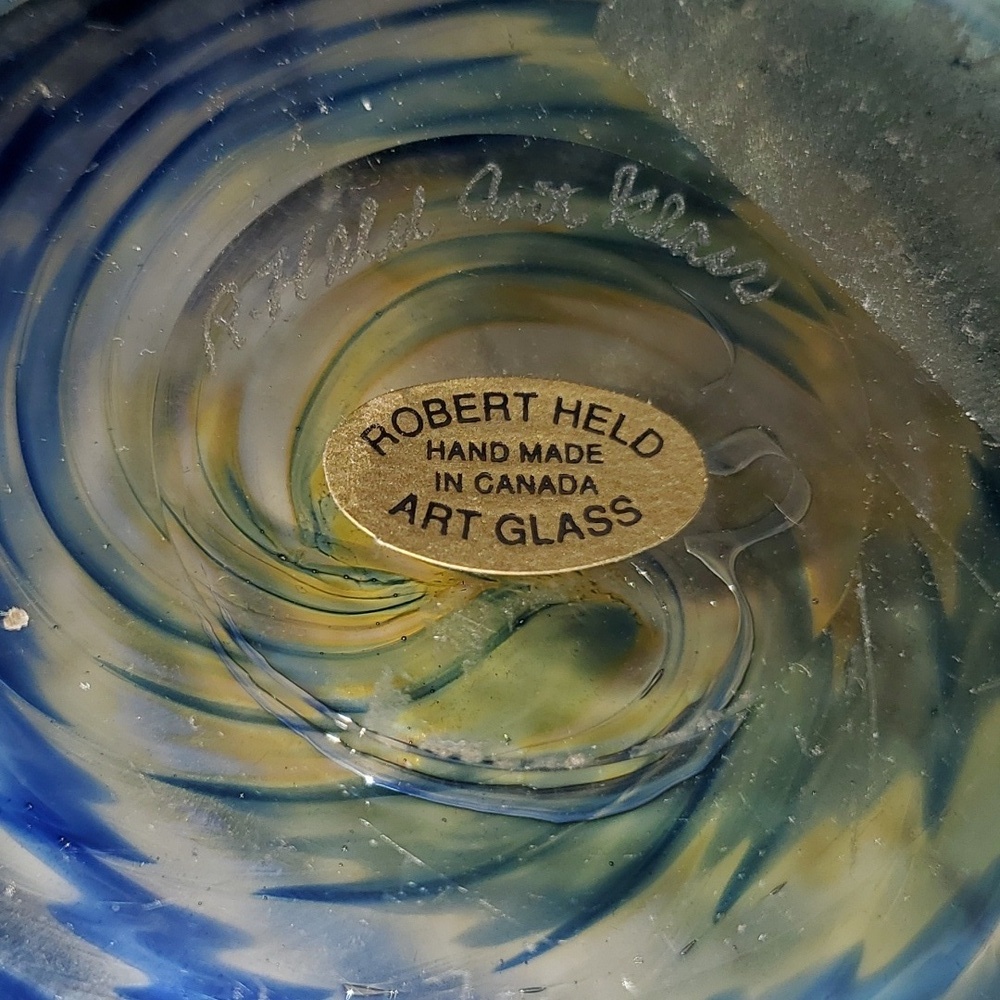 Robert Held Art Glass Centerpiece Bowl Signed - Picture 7 of 10